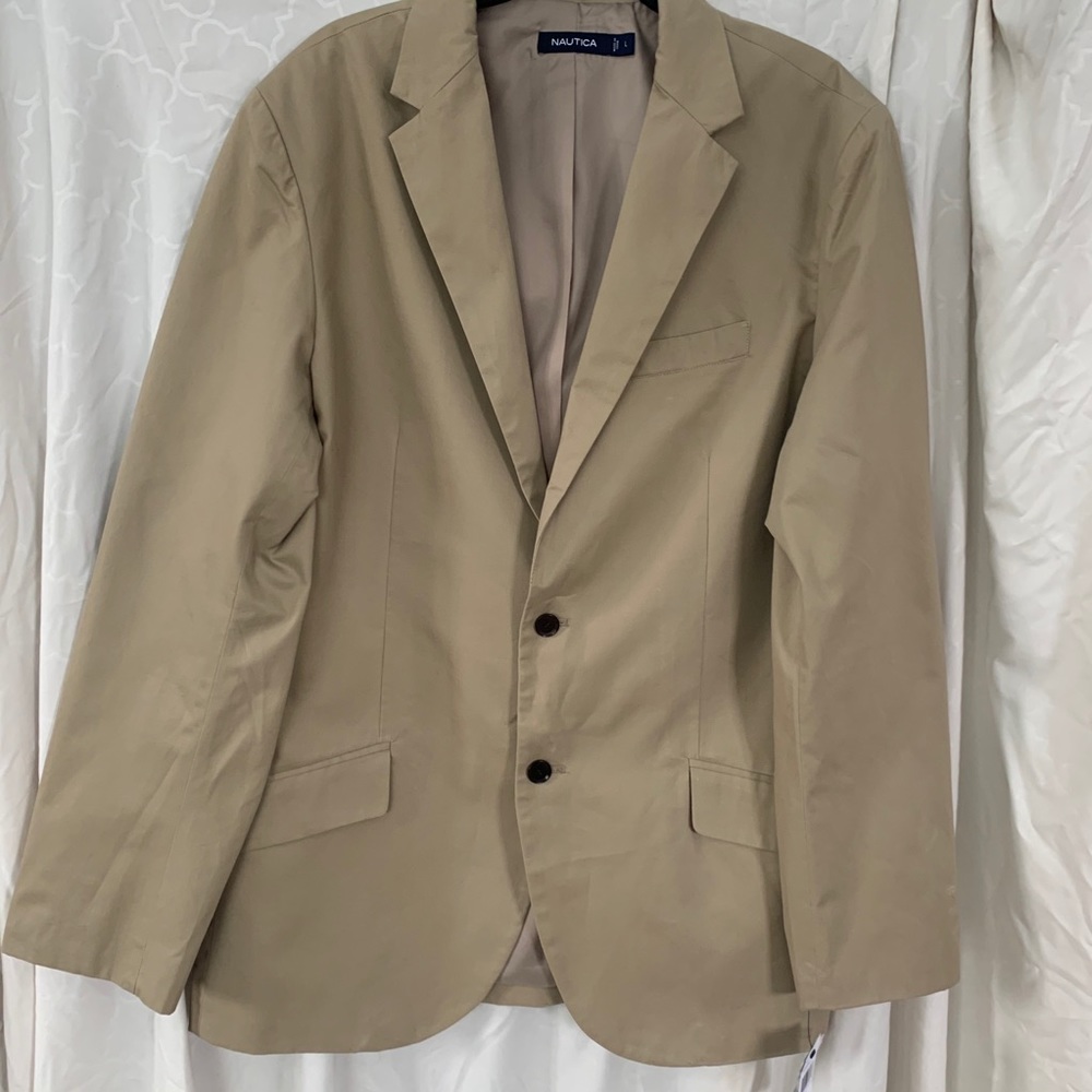 Nautica Tan Two Button Blazer Jacket - Picture 1 of 9